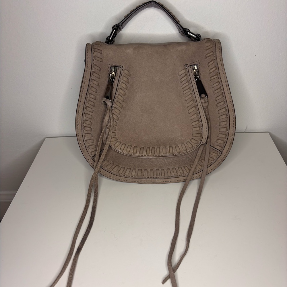 Rebecca Minkoff Grey Suede Vanity  Crossbody Handbag